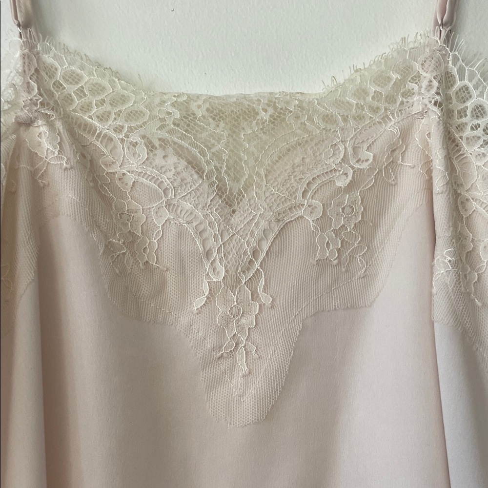 Storia|Elegant soft cream pink tone Lace Trim Women’s Top|Large|EUC - Picture 7 of 9